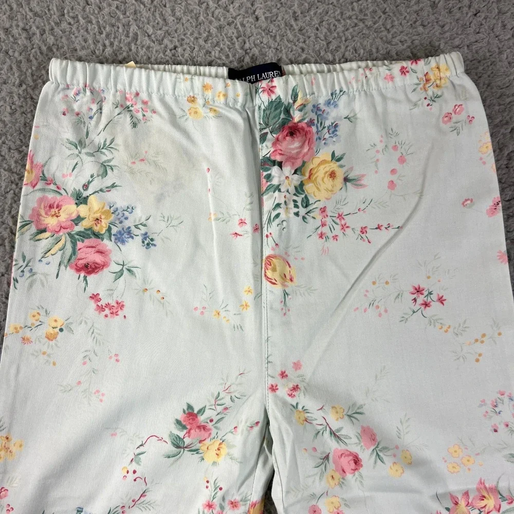 Ralph Lauren Pajama Set Girls Size 5‎ Mint Green Floral Avignon Sleeveless Pants